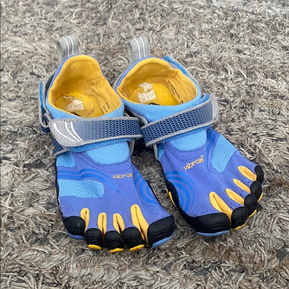 Vibram Shoes - Vibram FiveFingers Blue and Yellow Minimalist Toe Sneakers